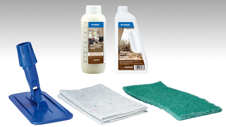 MEISTER Premium Pflegeset für naturgeölte Parkett- und Holzböden D / F