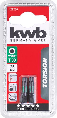 kwb 2 Bits 25mm Torx 30 Torsion SB 122230