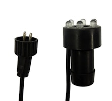 Heissner LED-Lampe  für Steinbrunnen  warmweiß, gelb/weiß, Durchmesser 30 mm, Kabellänge 150cm, 3/4 " Schlauchanschluss (ET20-16910)