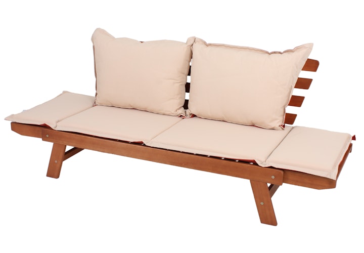 Garden Pleasure Bank FORTUNA, 195 cm, Eukalyptus / Kissen 100 % Polyester