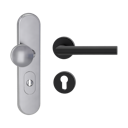 Vorschaubild Griffwerk Kombi-Schutzbeschlag LUCIA in graphitschwarz mit  TITANO SB_884 Schutzklasse ES1 mit ZA 72 mm