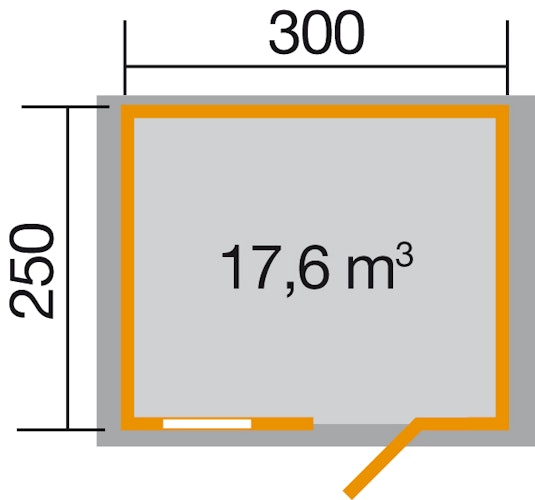 Weka Gartenhaus Premium28 FT mit Vordach (20 cm) - 28 mm
