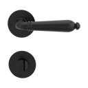 Vorschaubild Griffwerk CAROLA PIATTA S -Graphitschwarz Rosettengarnitur rund -Flachrosette -WC TS 37-45mm