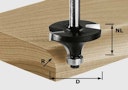 Vorschaubild Festool Abrundfräser HW Schaft 8 mm HW S8 D16,7/R2 KL