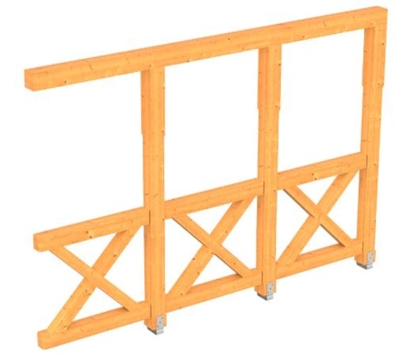 Skan Holz Andreaskreuz-Seitenwand für Terrassenüberdachung Douglasie