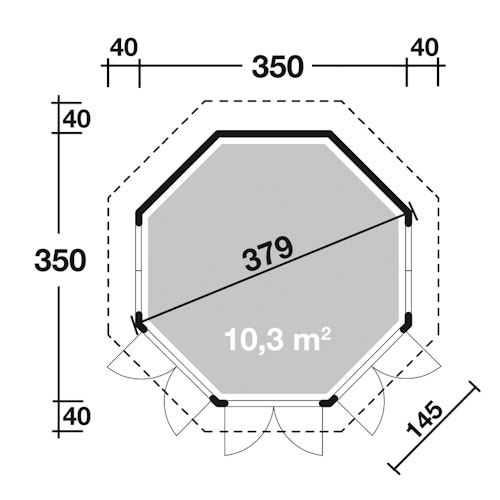 Wolff Finnhaus Pavillon Capri 3.5 inkl. Dachschindeln