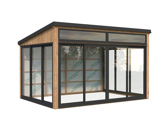 Palmako Glashaus Saga 11,6 m² Slide (Wintergartenanbau inkl. Rückwand)