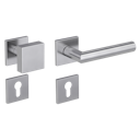 Vorschaubild Griffwerk Wechselgarnitur VAYA 128 LUCIA fast2fix Fast2Fix GK3 Rosetten eckig Profilzylinder Edelstahl matt
