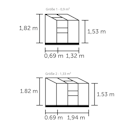Vorschaubild Halls Gewächshaus Altan - 0,91 m² / 1,33 m² Farbe: Schwarz