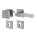 Vorschaubild Griffwerk AVUS GK4 -Samtgrau Rosettengarnitur -Schraubtechnik -eckig -Knopf Square -WR -TS: 38-45mm