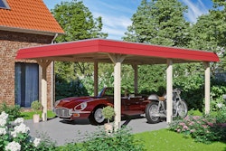 Skan Holz Wendland - Walmdach Carport aus Leimholz Breite 409 cm
