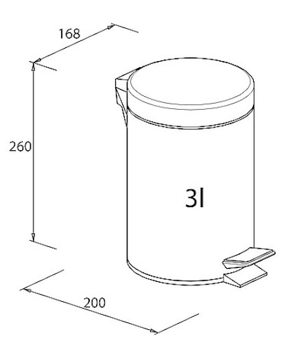 Bravat Kosmetikeimer Soft-Close - rund, chrom