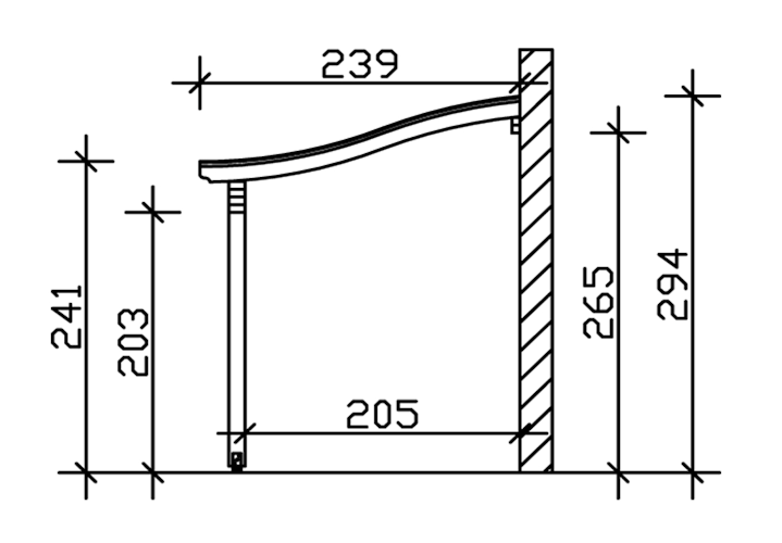 Skan Holz Terrassenüberdachungen Verona o. Mittelpfosten Breite 648 cm