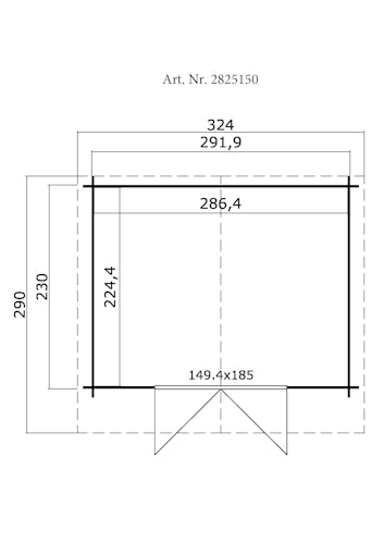 Lasita Maja Gartenhaus Baltimore - 28 mm