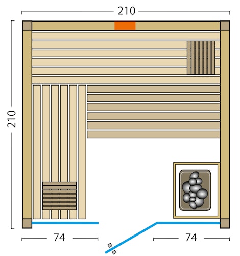 Abverkaufsmodell Infraworld Sauna Gracil Complete 210 - 75 mm Multifunktionssauna inkl. 5-teiligem gratis Zubehörset