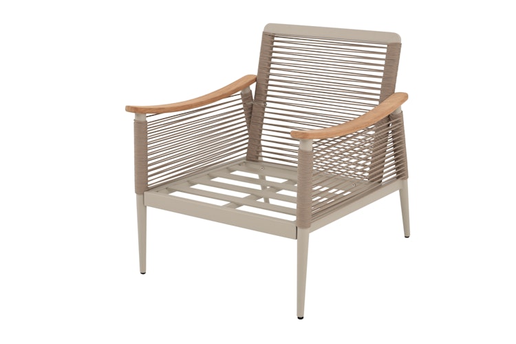 Garden Pleasure Lounge-Gruppe TULUM, Alu Sandbeige / Nonwood / Rope Beige / Kissen 100 % Polyester Beige