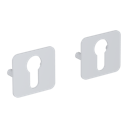 Vorschaubild Griffwerk Schlüsselrosettenpaar ONE abgerundet Profilzylinder Flachrosette Seidenweiß