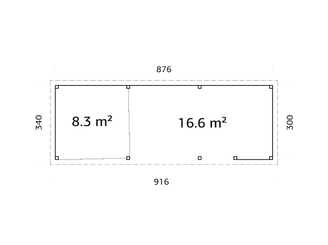Palmako Gartenhaus Connect Lenna 24,9 m² Set 715 Slide Plus mit Isolierglas-Schiebetüren - 28 mm