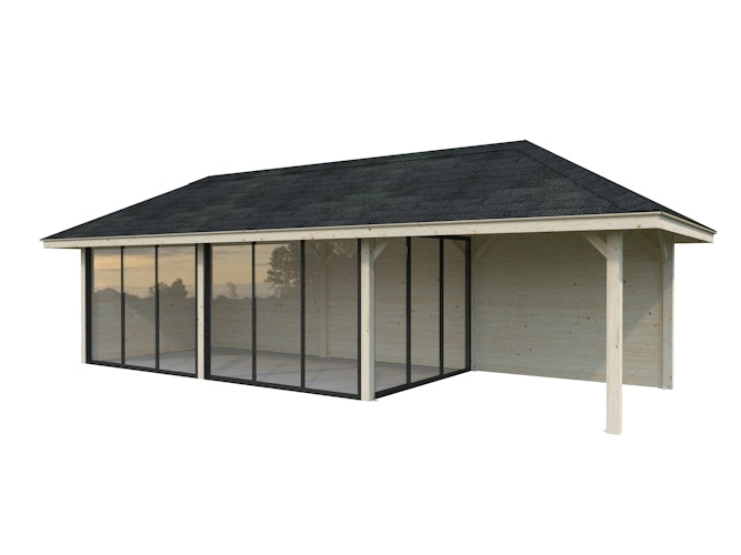 Palmako Pavillon Bianca 24,9 m² Set 517 Slide Plus mit Isolierglas-Schiebetüren