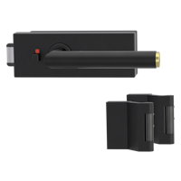 Griffwerk PURISTO S -Graphitschwarz Ganzglastürbeschlagset -3-teiliger Bandsatz -mit Griff LUCIA SELECT -GSC/ME -smart2lock