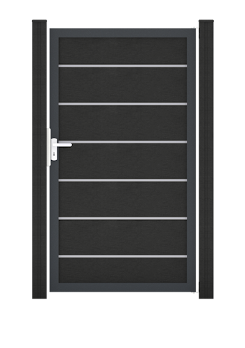 GroJa Solid Grande Premium Tor 1-flügelig Sondermaß mit Anthrazitrahmen