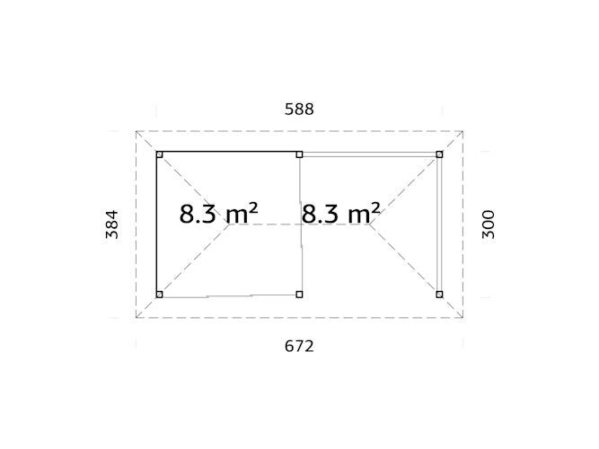 Palmako Pavillon Bianca 16,6 m² Set 203 Slide - 28 mm