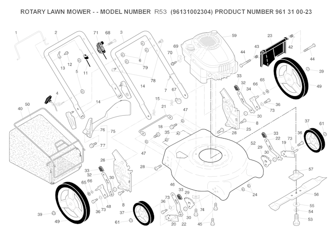Husqvarna Rasenmäher gelegentliche Nutzung 96131002304 R 53
