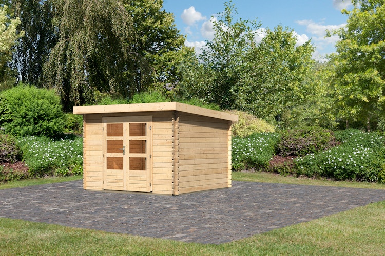 Karibu Woodfeeling Gartenhaus Bastrup 5 naturbelassen - 28 mm