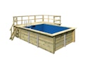 Vorschaubild Karibu Rechteck Pool Gr. 2 - 350 x 440 cm - kesseldruckimprägniert Sparset mit Filteranlage 