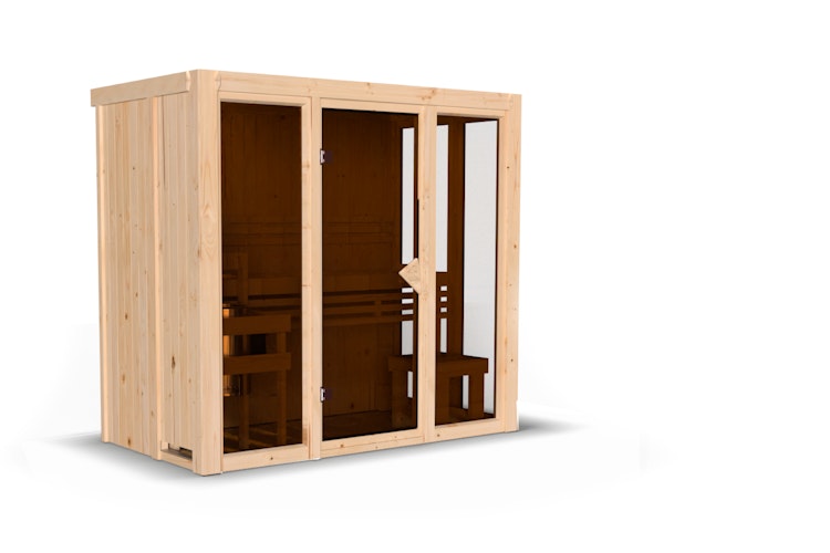 Karibu Sauna Irava 2 - 68 mm Systemsauna - 230 Volt Plug & Play inkl. gratis Sauna-Zubehörset im Wert von 234,94 €