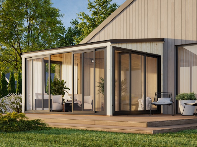 Palmako Glashaus Lumi 11,6 m² (Wintergartenanbau) - Slide