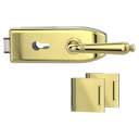 Vorschaubild Griffwerk CREATIVO 1.0 -Messing Optik Ganzglastürbeschlagset -3-teiliger Bandsatz -mit Griff CAROLA ME-O -PZ