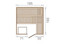 Vorschaubild Weka Premium Massivholz-Elementsauna Kemi 4 mit Glastür - 45 mm