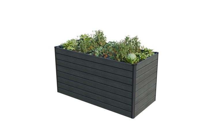 GroJa Solid Rhombus Stecksystem Hochbeet 150 x 70 x 79 cm  Steingrau co-extrdiert