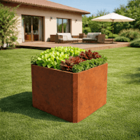 Premium Hochbeet aus Cortenstahl mit Rostpatina 80 x 80 x 75 cm