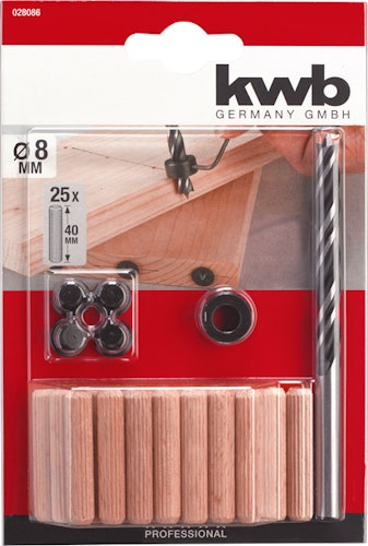 kwb Holzbohrer+Dübelsatz   8 mm 28086