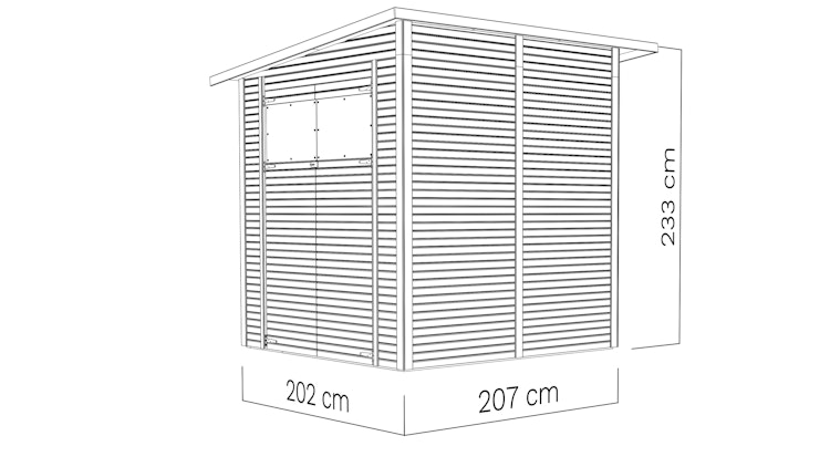 Bertilo Gartenhaus Pent Modern 3 - 18 mm