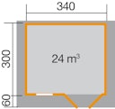 Vorschaubild Weka Gartenhaus 109 mit Vordach (60 cm)