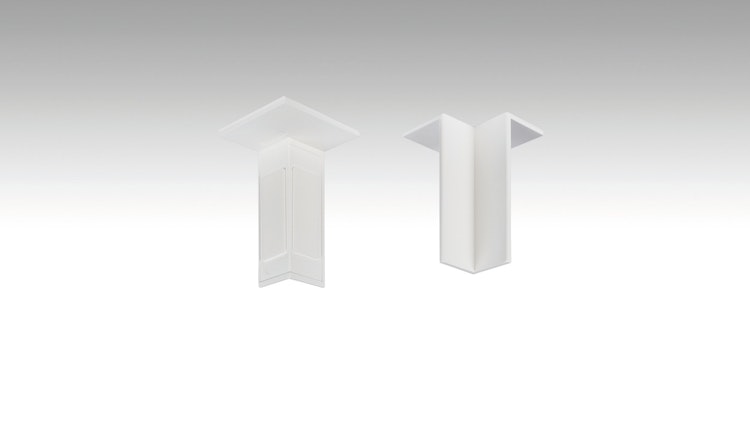 MEISTER Innenecken Fußleiste Profil 8PK/18PK (4 Stk./VPE selbstklebend)  Weiß 2001