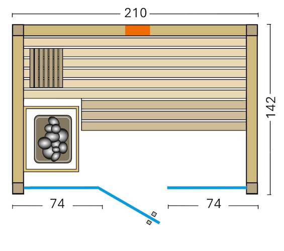 Infraworld Sauna Gracil Complete 142 - 75 mm Multifunktionssauna inkl. 5-teiligem gratis Zubehörset