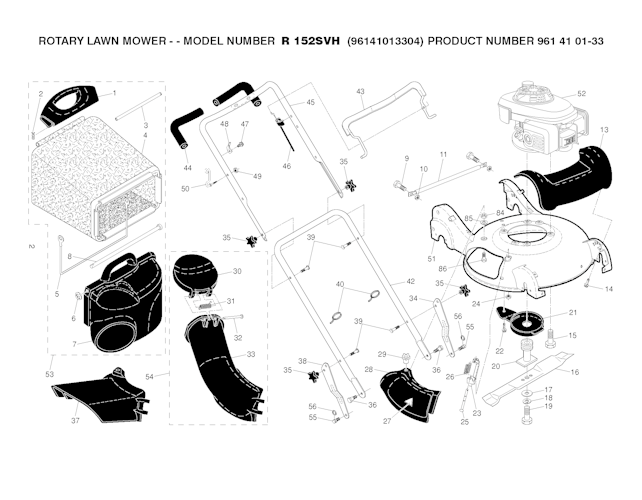 Husqvarna Rasenmäher gelegentliche Nutzung 96141013304 R 152SVH