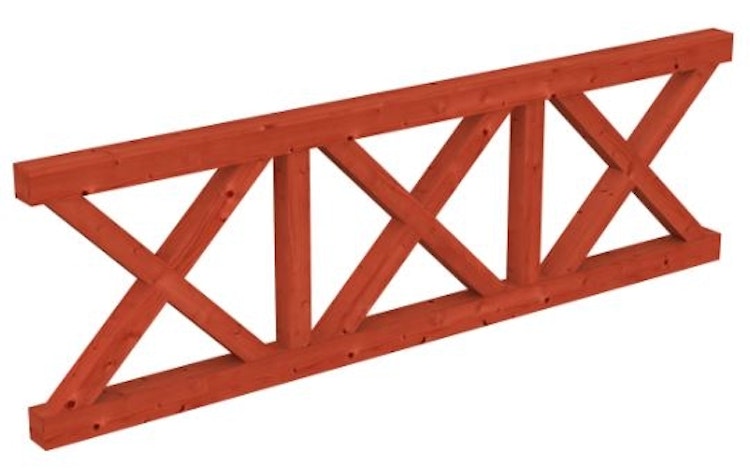 Skan Holz Andreaskreuz-Brüstung für Terrassenüberdachung Leimholz