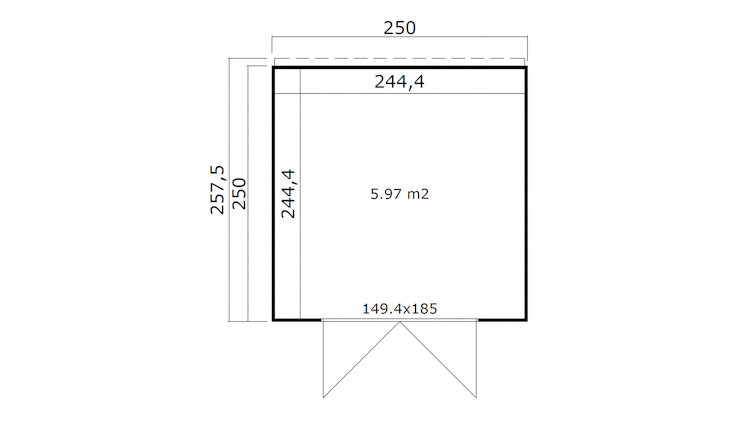Weka Design-Gartenhaus Batu - 28 mm - Modern Storage