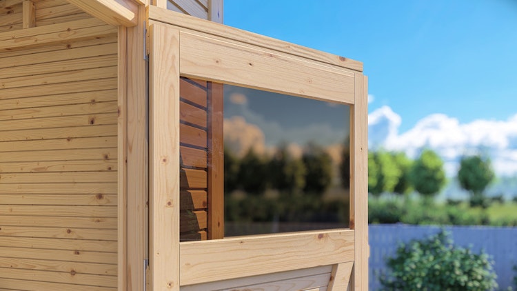 Bertilo Gartenhaus Pent Modern 3 Plus inkl. Anbaudach - 18 mm