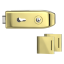 Vorschaubild Griffwerk CREATIVO 1.0 -Messing Optik Ganzglastürbeschlagset -3-teiliger Bandsatz -ohne Griff -PZ