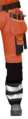 Snickers 3233 Hi Vis Hose, Klasse 2 mit Holstertaschen