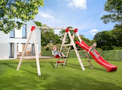 Weka Tabaluga Abenteuer-Doppelschaukel 816 A mit Podest und Rutsche