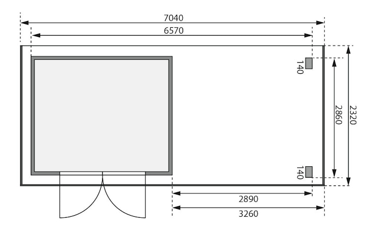Karibu Woodfeeling Gartenhaus Kandern 6/7/9 mit 300 cm Schleppdach
