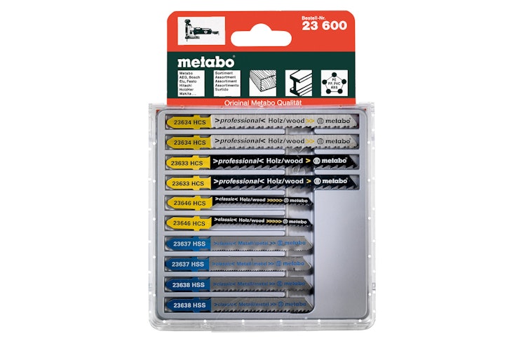 Metabo Stichsägeblattsortiment 3Holz+Metall+Kunststoffe10-teiligHCS/HSS6xHolz4xMetall