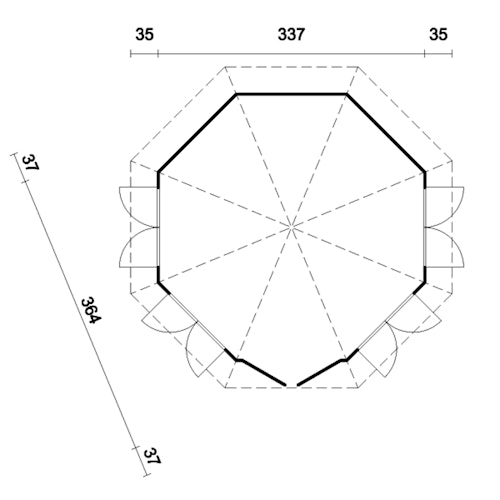 Palmako Pavillon Veronica 4 9,2 m² - 34 mm